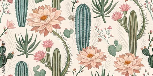 Botanical Cactus Seamless P...