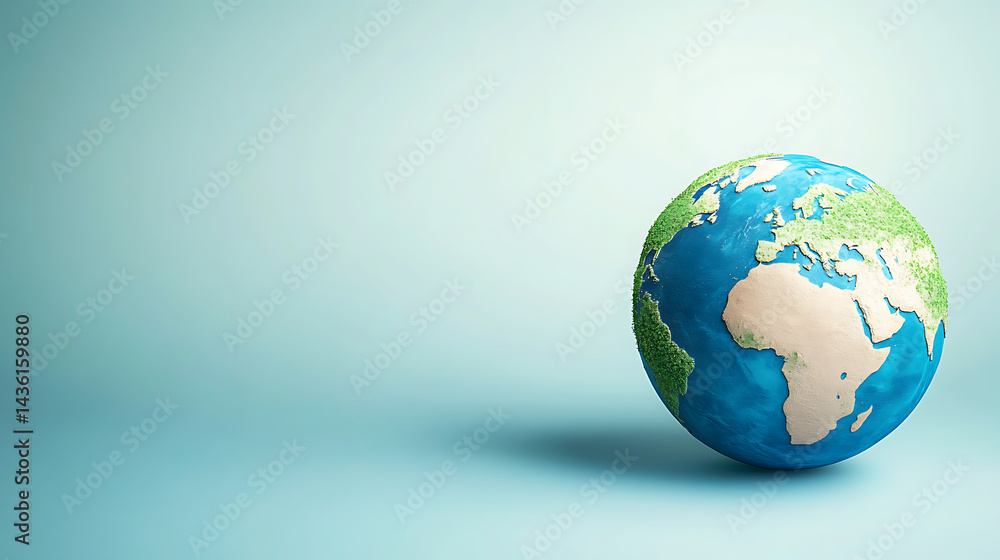 World environment and earth day concept with blue globe and eco friendly enviroment. Generative ai World environment and earth day concept with blue globe and eco friendly enviroment. Generative ai