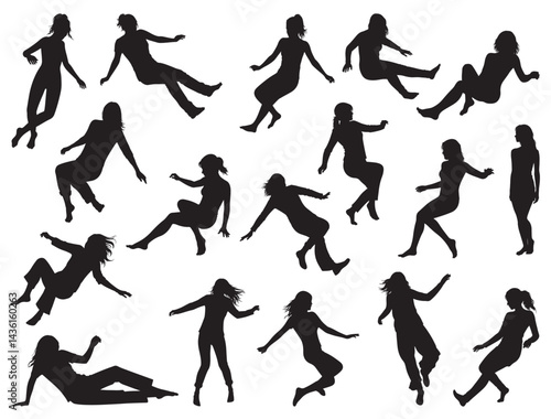 WOMAN SLIPPING SILHOUETTE