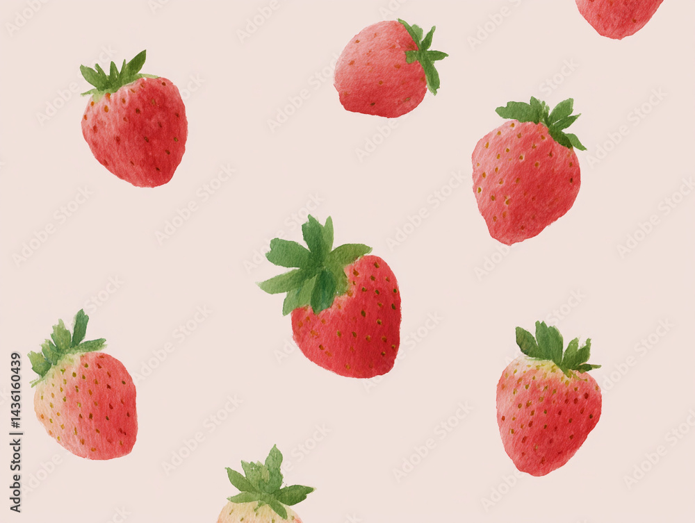 Illustration of a red watercolor strawberry on a white background. Illustration of a red watercolor strawberry on a white background.