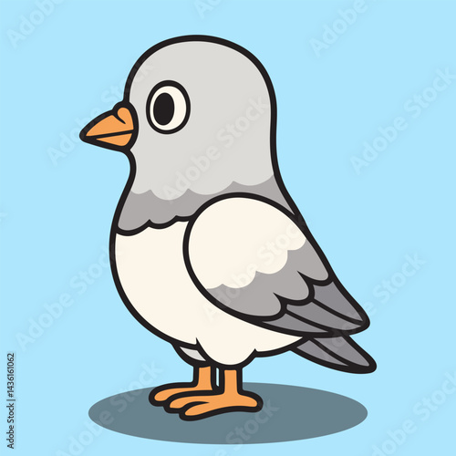 vector cartoon of cute chibi animal bird mascot sport