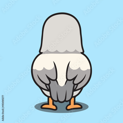 vector cartoon of cute chibi animal bird mascot sport