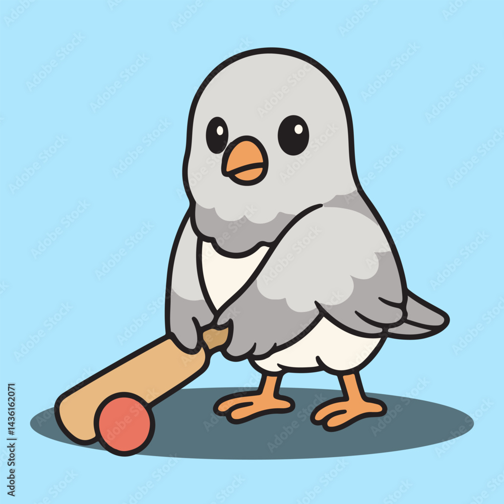 Obraz premium vector cartoon of cute chibi animal bird mascot sport