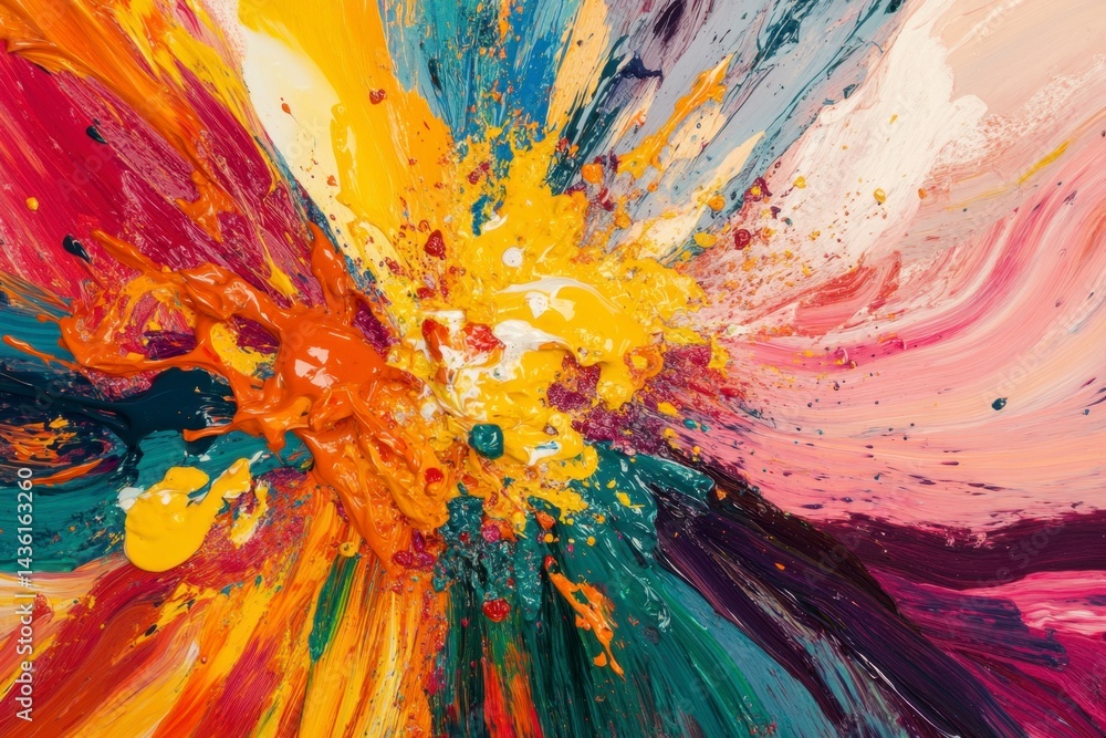 custom made wallpaper toronto digitalVibrant Abstract Explosion of Color with Bold Brush Strokes