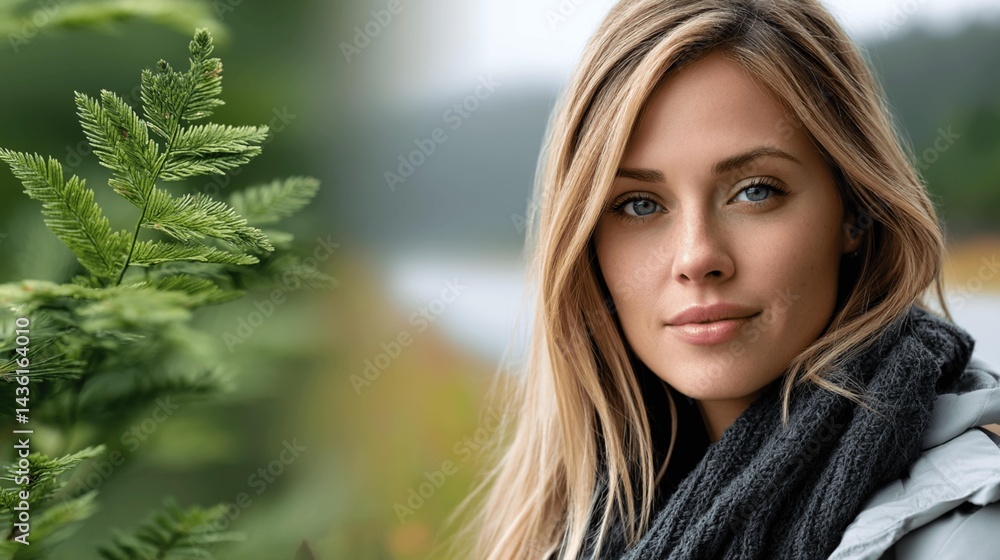 Stunning Blonde Woman in Nature A Portrait of Beauty and Serenity Stunning Blonde Woman in Nature A Portrait of Beauty and Serenity