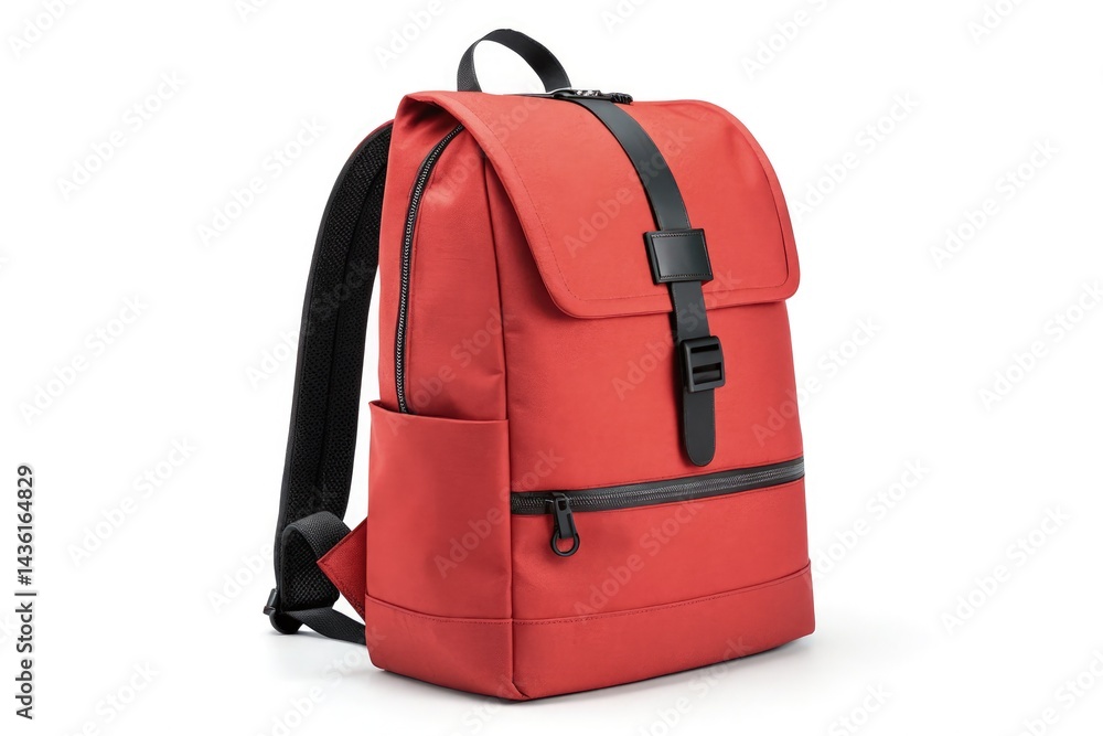 Red Backpack With Black Strap Ideal for Daily Activities Generative AI Red Backpack With Black Strap Ideal for Daily Activities Generative AI