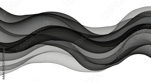 Fluidity In Motion: A Grayscale Abstract Flow With Modern Elegance
