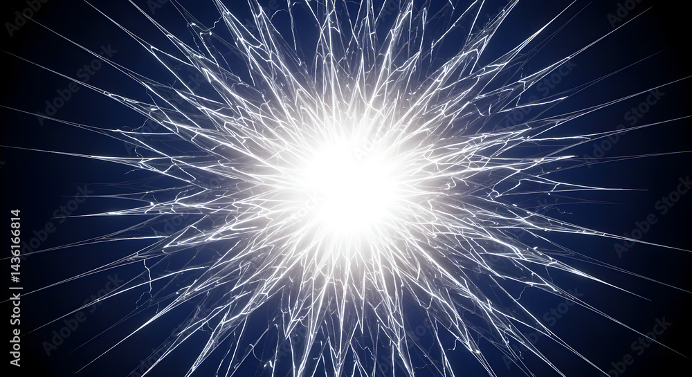 Naklejka premium Radiant Outburst Of Light Sparkling In An Exploding Formation