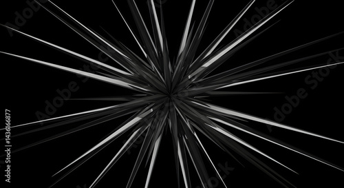 Mysterious Black And White Sharp Rays Coming Out From the Center Design