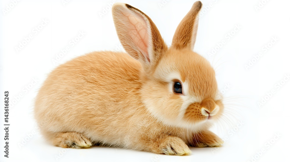 Adorable Fluffy Brown Bunny on White Background Studio Shot Adorable Fluffy Brown Bunny on White Background Studio Shot