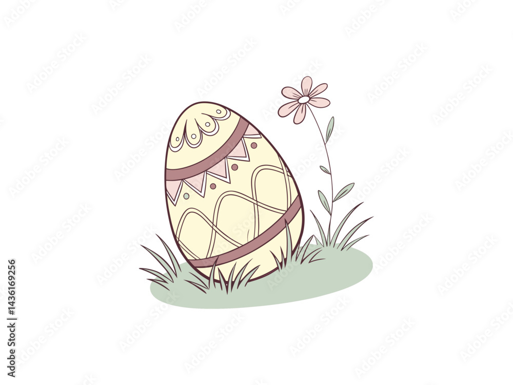 This charming image shows a stylized Easter egg arrangement.