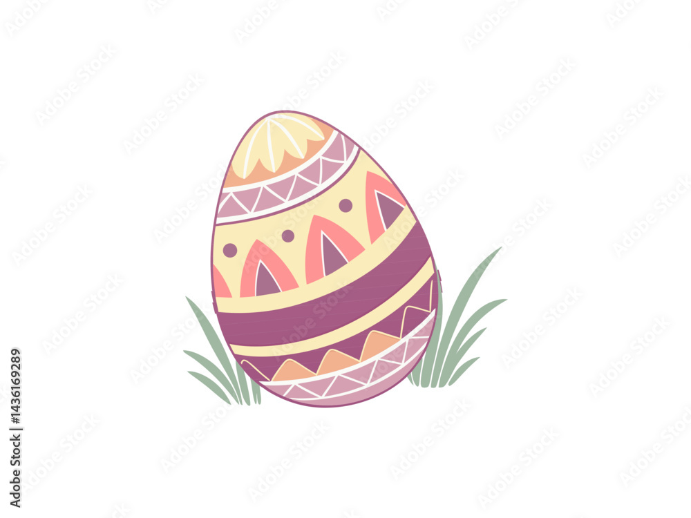 Hand-painted Easter eggs with floral designs - springtime holiday images for Easter celebrations and decorations