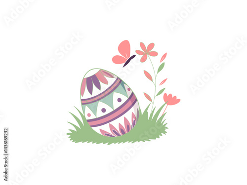 Obraz na płótnie This charming image shows a stylized Easter egg arrangement.