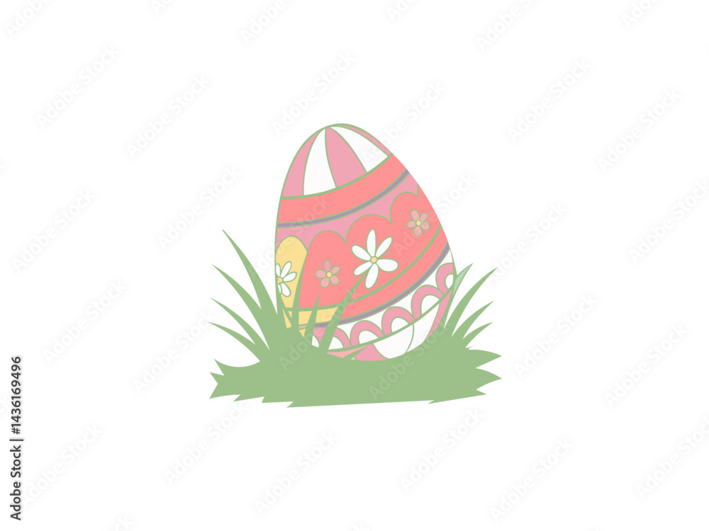 Hand-painted Easter eggs with floral designs - springtime holiday images for Easter celebrations and decorations