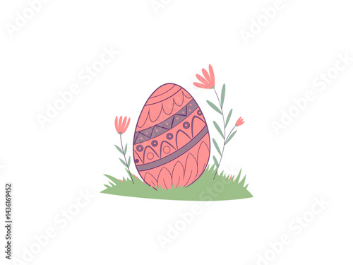 Obraz na płótnie Hand-painted Easter eggs with floral designs - springtime holiday images for Easter celebrations and decorations