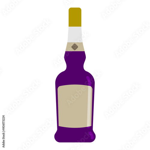 リキュール カシス 瓶 ボトル のイラスト