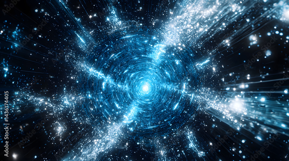 Fototapeta premium Augmented reality without devices visualized through stunning cosmic effects wallpaper digital realm sci-fi futuristic view