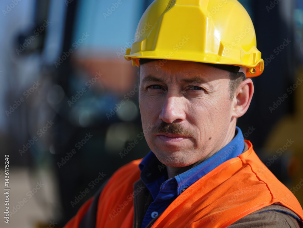 Confident Man Contractor on Industrial Building Project. Confident Man Contractor on Industrial Building Project.