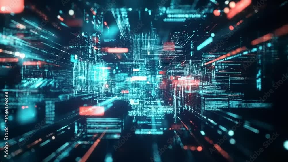 Futuristic digital landscape with glowing data streams and vibrant colors representing technology Futuristic digital landscape with glowing data streams and vibrant colors representing technology