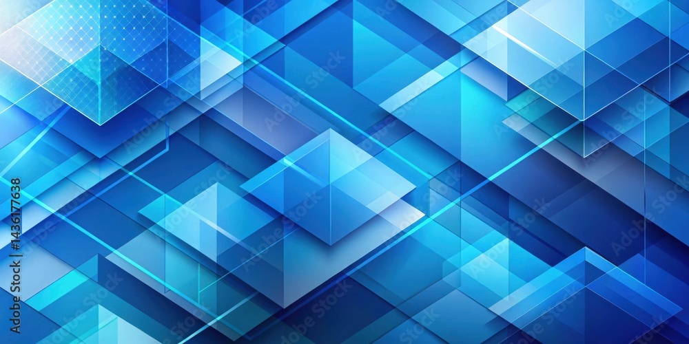 Abstract Blue Geometric Shapes Design Overlapping Cubes and Triangles with Translucent Effects Abstract Blue Geometric Shapes Design Overlapping Cubes and Triangles with Translucent Effects