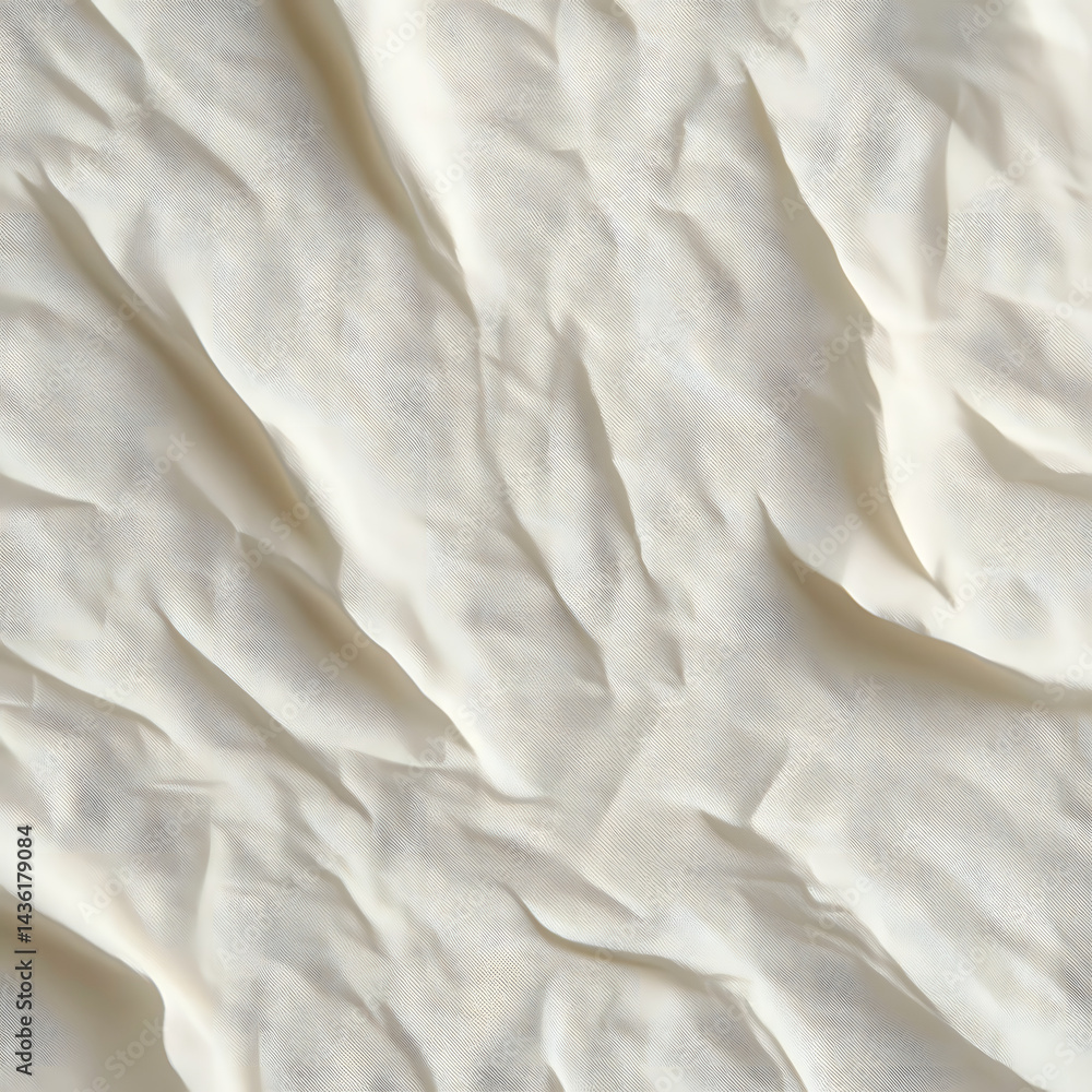 Abstract wrinkled fabric texture background, off-white crumpled paper surface, design, wallpaper, modern, art, cloth, textile, macro, graphic, material. Abstract wrinkled fabric texture background, off-white crumpled paper surface, design, wallpaper, modern, art, cloth, textile, macro, graphic, material.