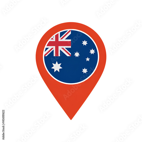 Free Download Australia flag inside a location pin icon, national symbol, map pointer sign - GFXLoad