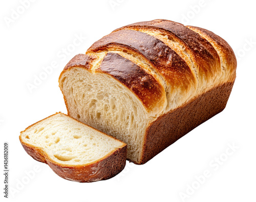 Baking fresh brioche bread loaf at home culinary kitchen isolated on transparent background