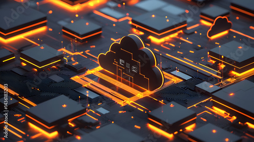 Visualizing cloud computing decentralized systems wallpaper tech landscape abstract viewpoint digital environment