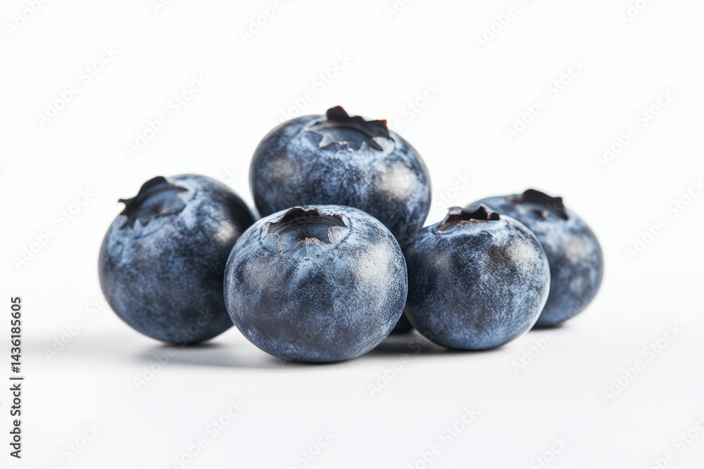 Fresh Blueberries on White Background for Healthy Lifestyle Promotion Fresh Blueberries on White Background for Healthy Lifestyle Promotion