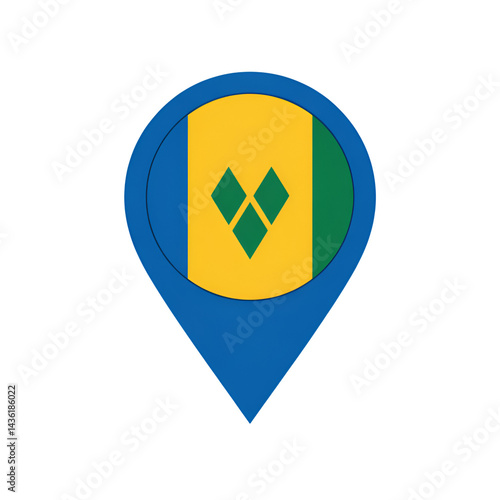 Free Download Saint vincent and the grenadines flag inside a location pin icon design - GFXLoad