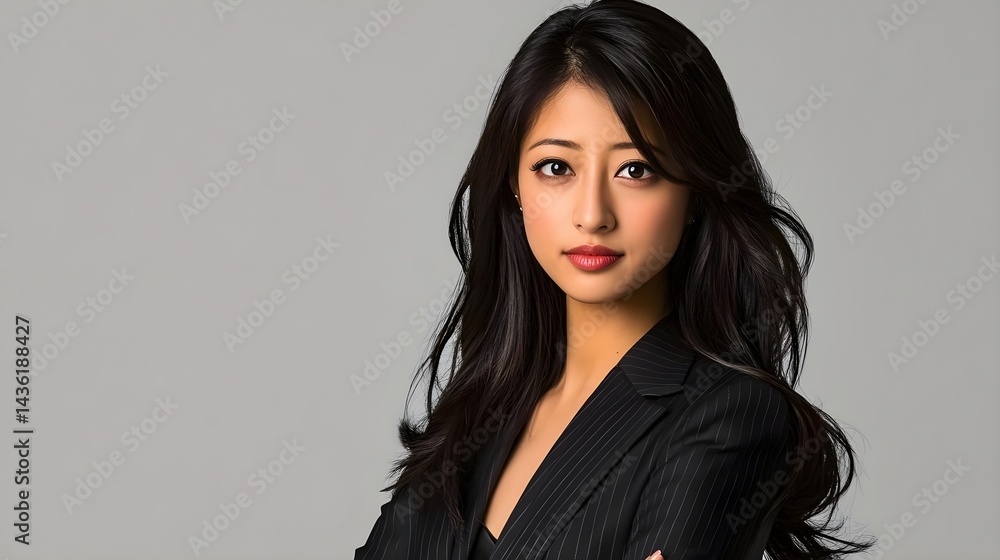 Fototapeta premium Professional Headshot of a Businesswoman in Formal Attire
