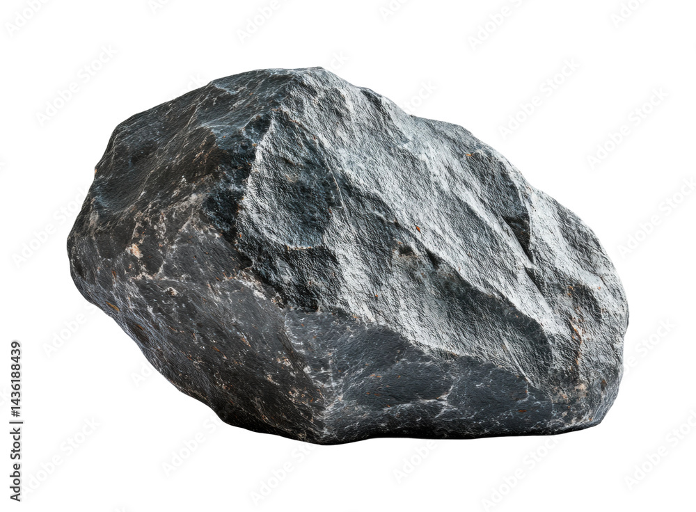 Large dark stone in natural nature environment isolated on transparent background Large dark stone in natural nature environment isolated on transparent background