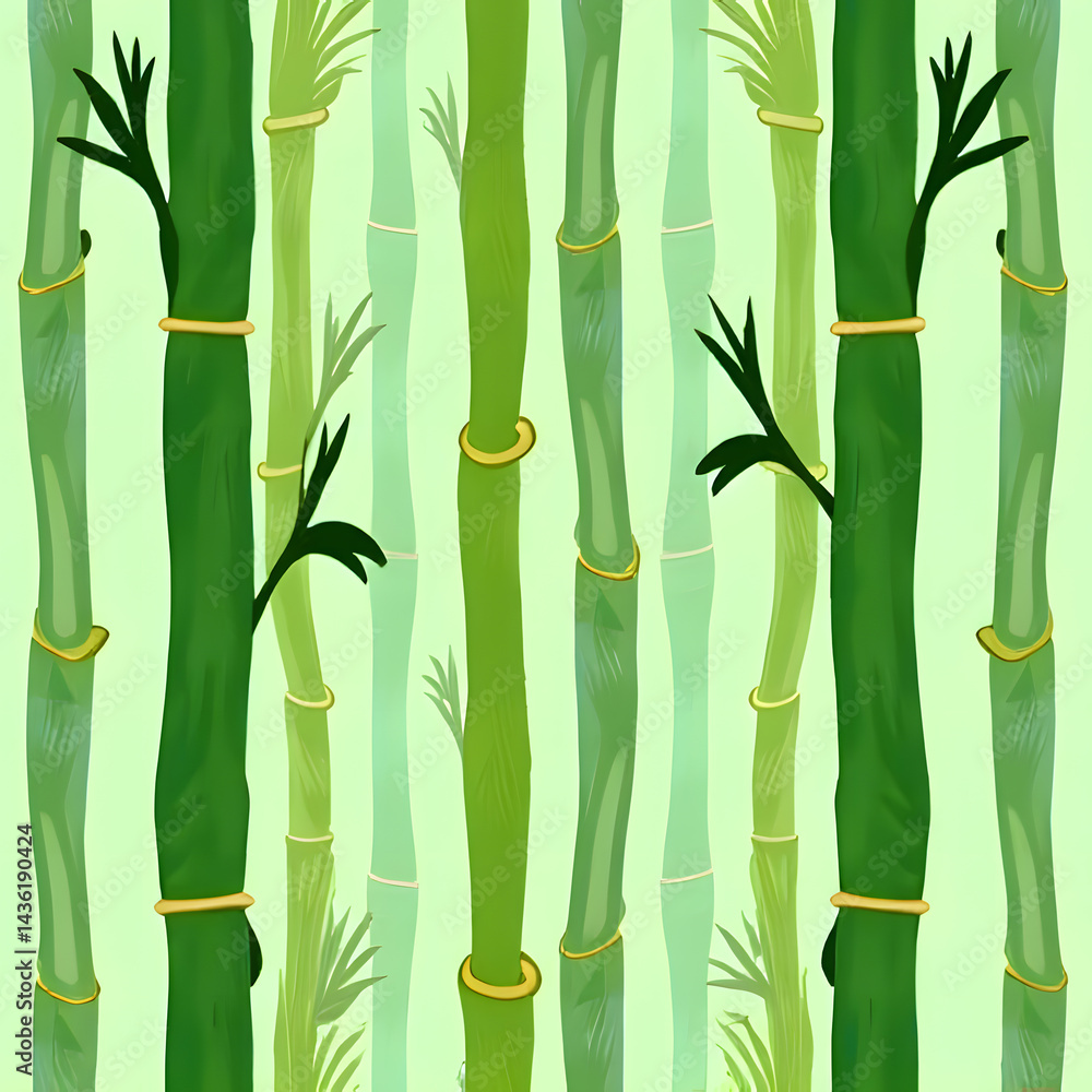 Obraz premium Green bamboo pattern as background