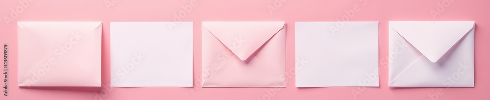 Blank cards and envelope on pink background for creative invitations, crafting, stationery, communication, invitations, envelope, background Blank cards and envelope on pink background for creative invitations, crafting, stationery, communication, invitations, envelope, background