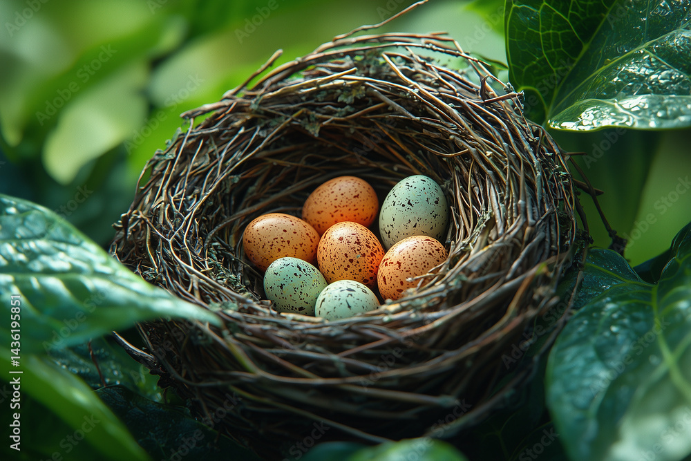 custom made wallpaper toronto digitalJungle Birds eggs on in the nest