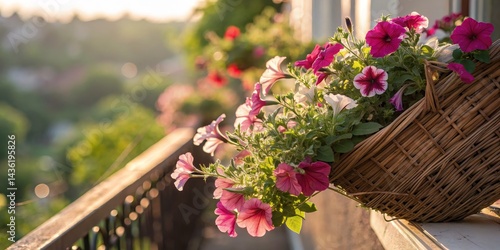 Golden Hour Petunias in a W...