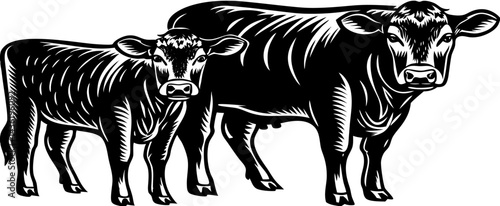 Cattle farmer feeding a herd of cows on an organic and sustainable farm outdoors on a sunny day. A caring agriculture expert or animal lover breeding livestock and taking care of it of farmland