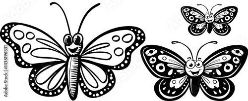 colorful butterfly with smiley faces and floral patterns, symbolizing joy and creativity. Its vibrant wings showcase blend of emotions and nature beauty