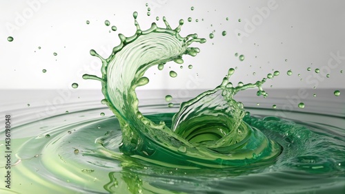Green Liquid Splash 3D Rend...