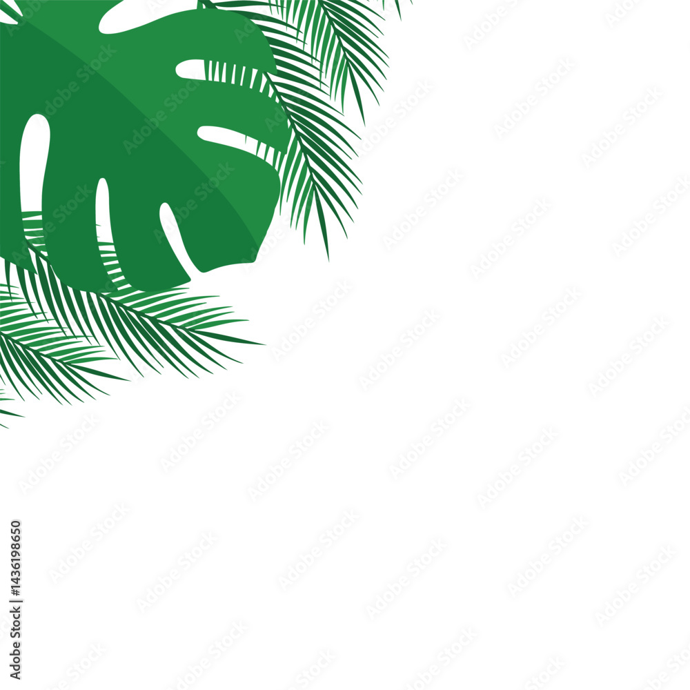 Palm leaves frame border design isolated on transparent background. Palm branches summer design element. Tropical green plant. png background, green palm leaves png background Palm leaves frame border design isolated on transparent background. Palm branches summer design element. Tropical green plant. png background, green palm leaves png background