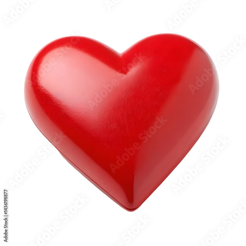 3d red heart on transparent background PNG