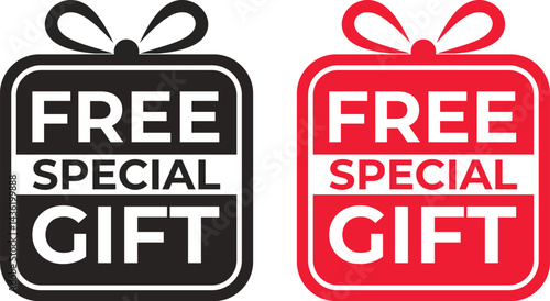 FREE Special Gift Vector Illustration Promotional Offer and Reward Design