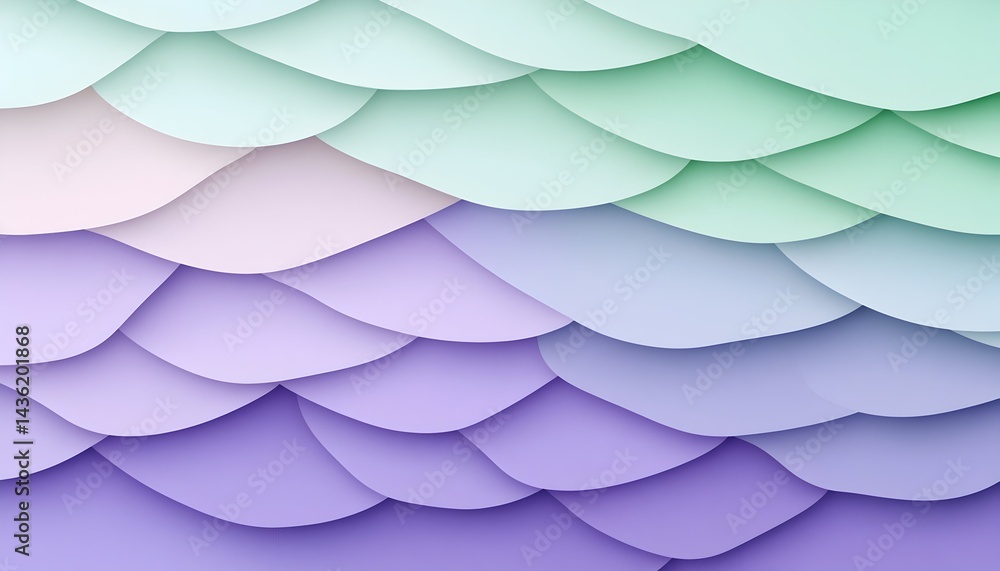 Pastel-colored overlapping scales create a smooth, undulating texture