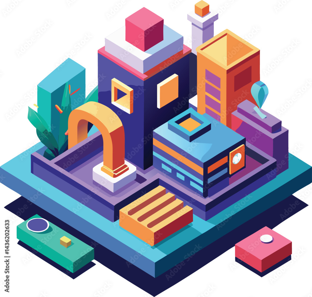 High-Quality 3D Isometric Illustration with Vibrant Colors and Modern Minimalistic Style
High-Quality 3D Isometric Illustration with Vibrant Colors and Modern Minimalistic Style