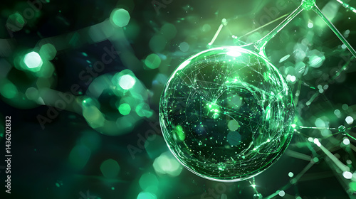 Sustainable tech green digital systems wallpaper abstract visualization science dark environment close-up perspective