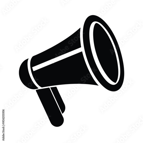 Megaphone Bullhorn Stencil Icon Vector Illustration