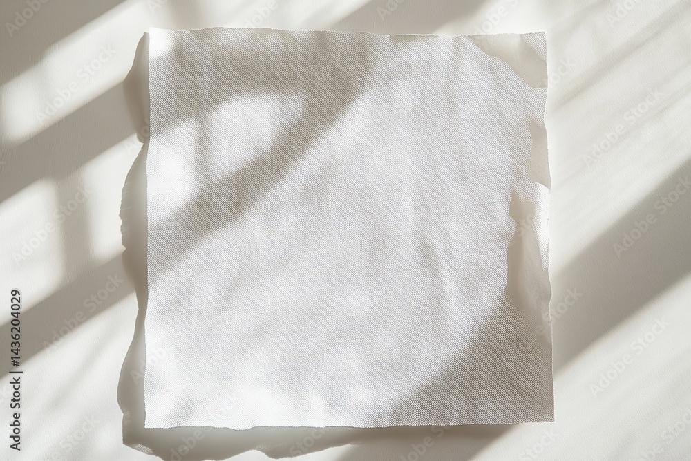 Obraz premium White textured cloth square under sunlight