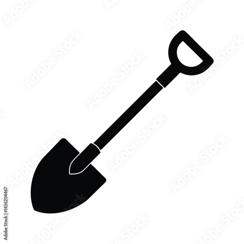 Shovel Stencil Icon Vector Illustration