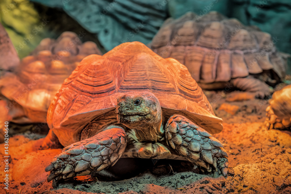 Naklejka premium Portrait of live wild turtle
