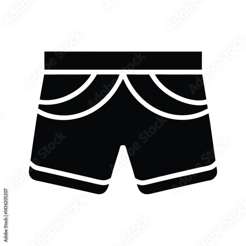 Swim Shorts Stencil Icon Vector Illustration